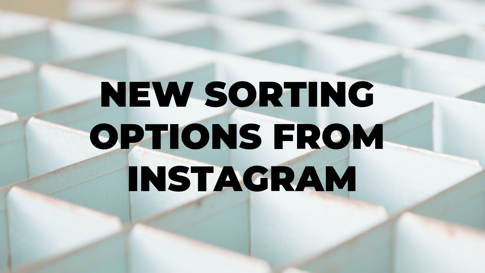 New Sorting Options from Instagram I $99 SOCIAL